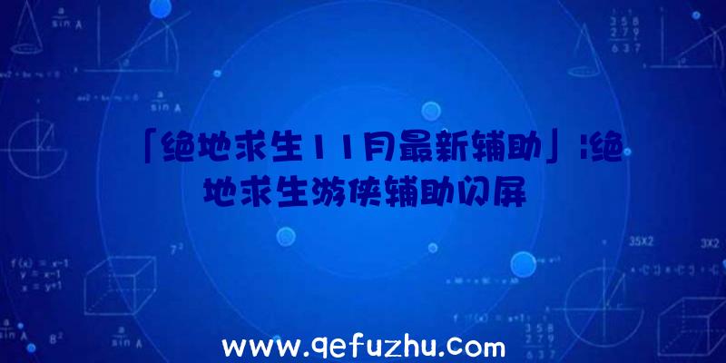 「绝地求生11月最新辅助」|绝地求生游侠辅助闪屏